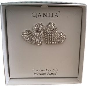 Gia Bella heart shaped crystal earrings